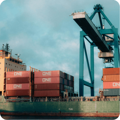 Stacked shipping containers