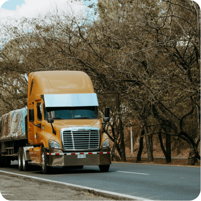Yellow freight truck
